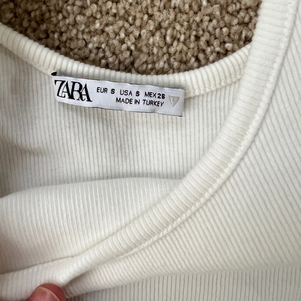 Zara Ribbed Bodysuit with Ruffles, S - Picture 4 of 5